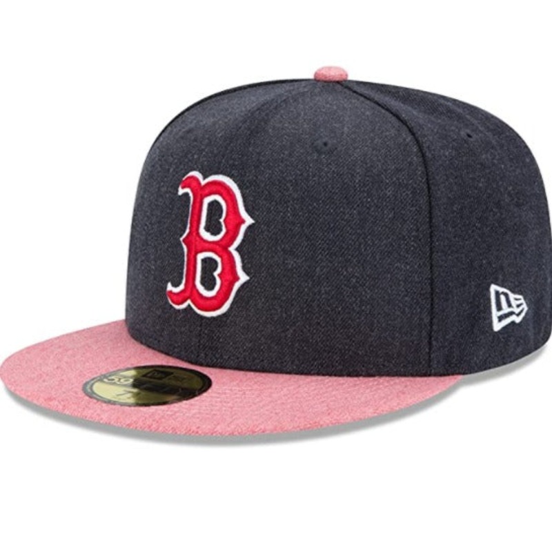 New Era Boston Red Sox Dark Heather Gray/Pink 59FIFTY Fitted Hat