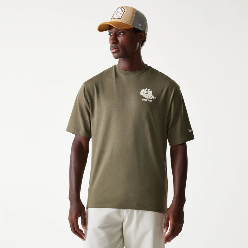 New Era Graphic Green Oversized T-Shirt XS