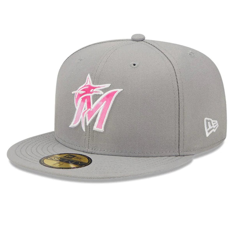 New Era Miami Marlins Gray 2022 Mother’s Day On-Field 59FIFTY Fitted Hat