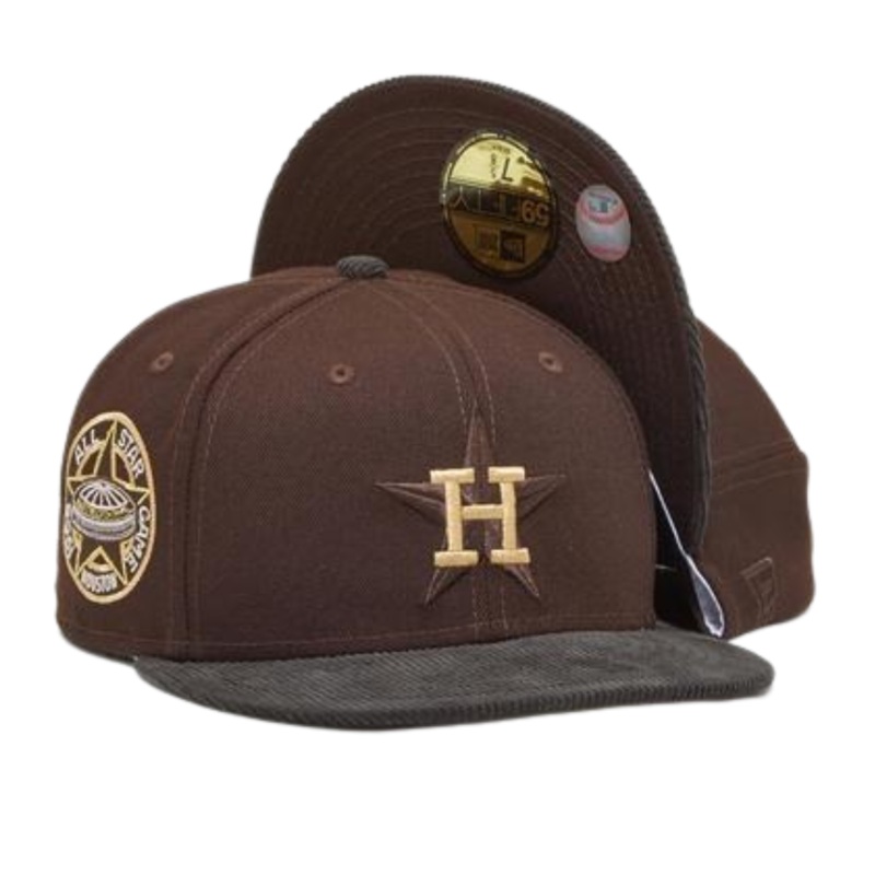 New Era x Eblens Houston Astros Dark Brown/ Corduroy Visor 1968 All-Star Game 59FIFTY Fitted Hat
