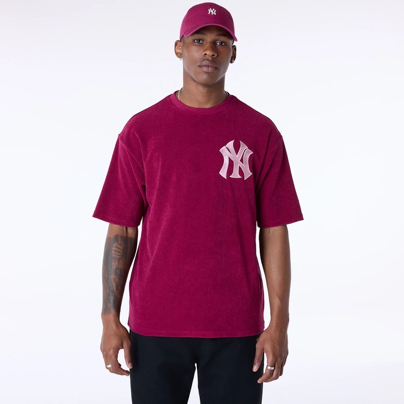 New York Yankees MLB Towelling Dark Red T-Shirt XS