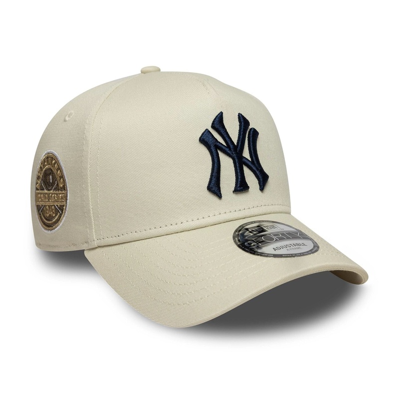 New York Yankees MLB Wordmark Cream 9FORTY A-Frame Adjustable Cap OSFM