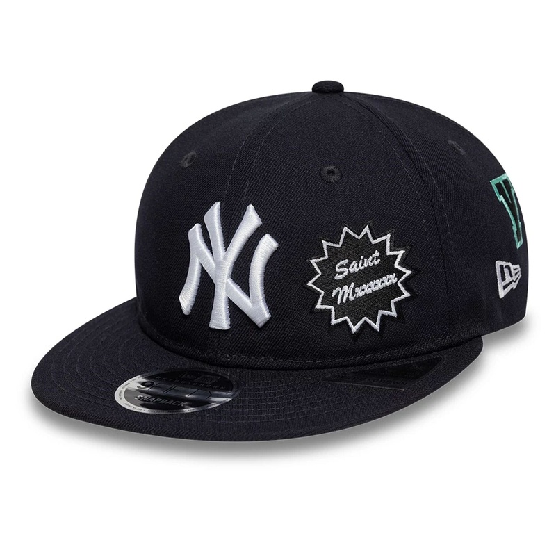 New York Yankees MLB X Saint Mxxxxxx Navy Retro Crown 9FIFTY Snapback Adjustable Cap OSFM