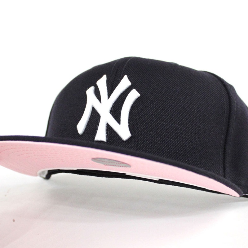 New York Yankees New Era 59Fifty Fitted Hat (Team Color Pink Under Brim) 7