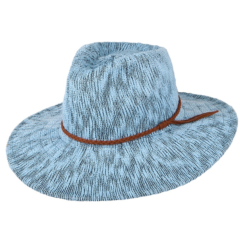 Scala Hats Rhimes Packable Summer Fedora Hat – Blue-Mix 1-Size