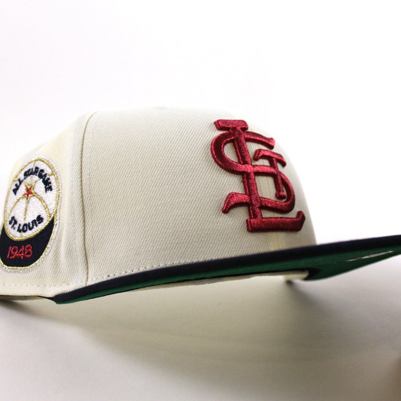 ST. LOUIS BROWNS 1948 All Star Game New Era 59Fifty Fitted Hat (Chrome White Navy Green Under Brim) 7