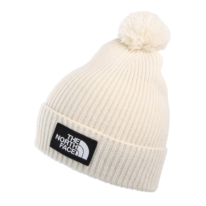 The North Face Hats TNF Logo Box Pom Recycled Bobble Hat – Off White 1-Size