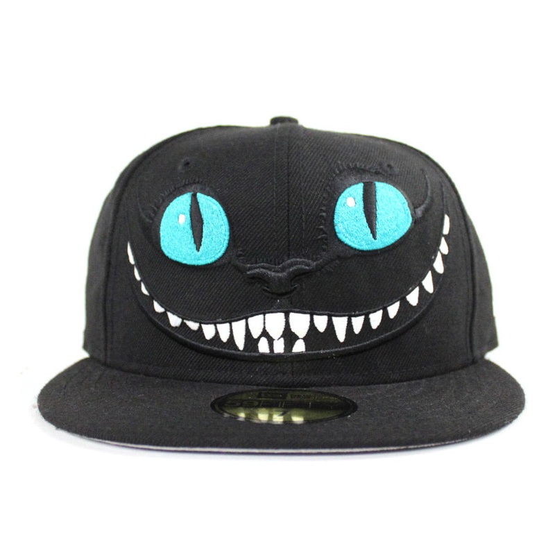 ALICE IN WONDERLAND X NEW ERA CAP CHESHIRE CAT New Era 59Fifty Fitteds Hats (Black Gray Under Brim) 7