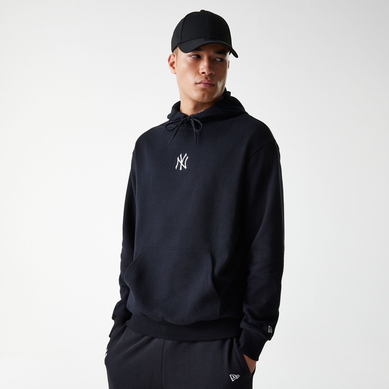 New York Yankees MLB League Essential Black Oversized Pullover Hoodie XS