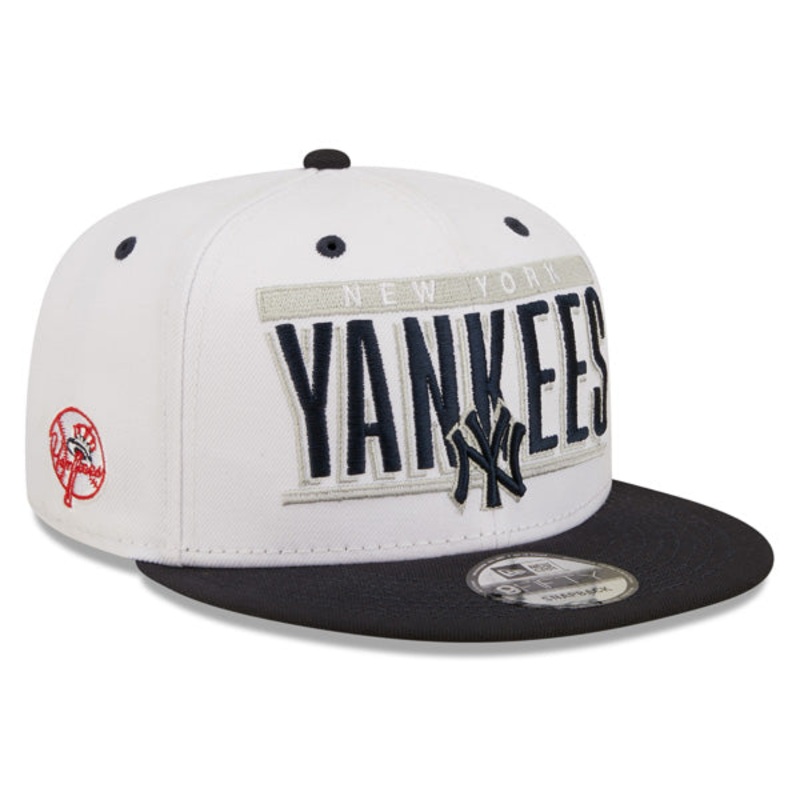New York Yankees New Era RETRO TITLE 9Fifty Snapback MLB Hat – White/Navy