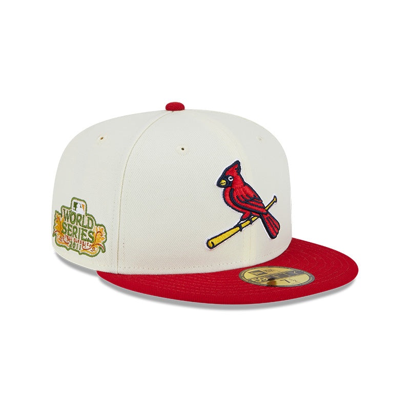St.Louis Cardinals 2011 WORLD SERIES Exclusive New Era RETRO 59FIFTY Fitted Hat – Chrome/Red 6 7/8