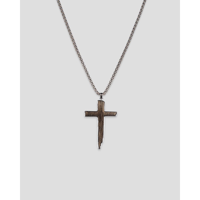 Warrior Eye Black Cross Necklace