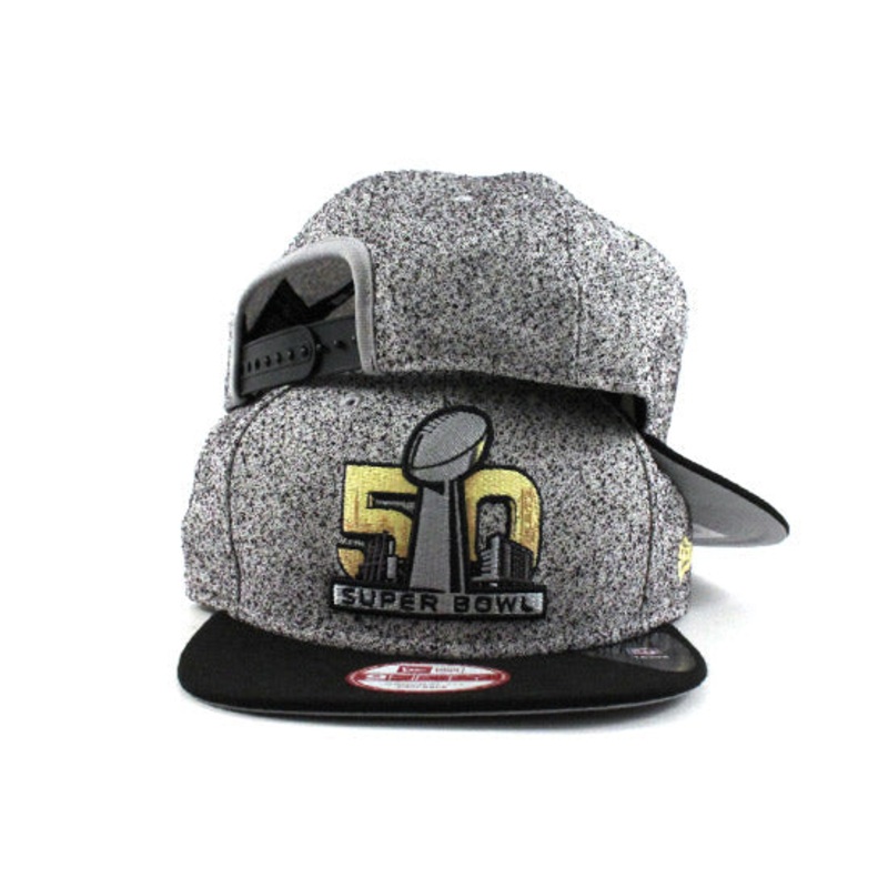 50th Super Bowl NFL Collection 9Fifty Snapback hats (Gray Black Dot) One Size