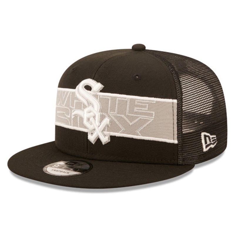 Chicago White Sox New Era MLB TONAL BAND TRUCKER 9FIFTY Snapback Hat – Black/Gray