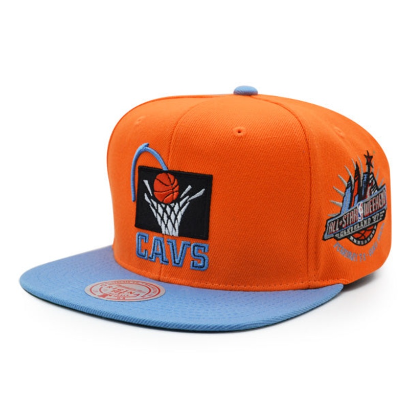 Cleveland Cavaliers 1997 NBA ALL-STAR GAME Exclusive Mitchell & Ness Snapback Hat – Orange/Sky
