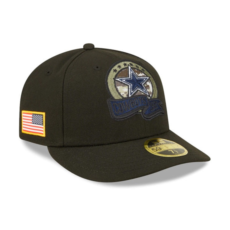 Dallas Cowboys New Era 2022 Salute To Service Low Profile 59FIFTY Fitted Hat – Black/Navy 7