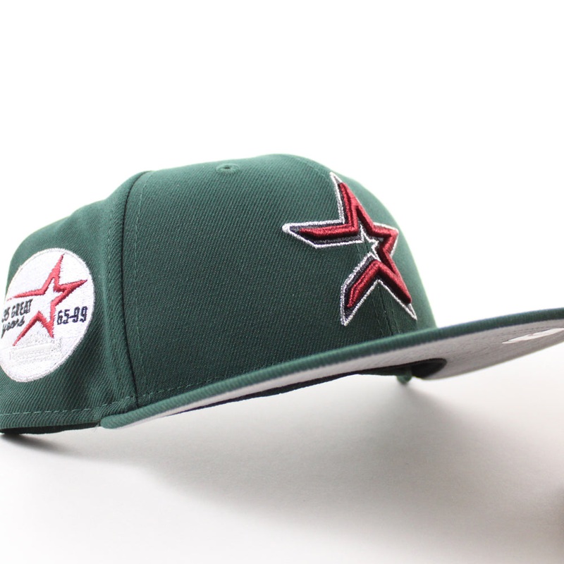 Houston Astros 35 Great Years Patch New Era 59Fifty Fitted Hat (Dark Green Gray Under Brim) 7