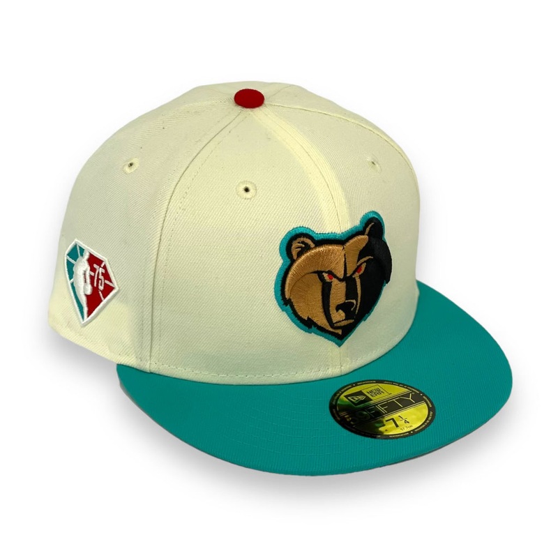 MEMPHIS GRIZZLIES (OFF-WHITE) “NBA 75TH ANNIVERSARY” NEW ERA 59FIFTY FITTED (MINT UNDER VISOR) 67/8