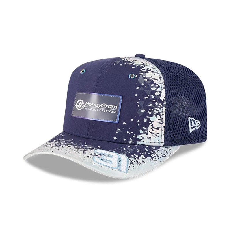 MoneyGram Haas Formula 1 Esteban Ocon Vegas Race Special Navy 9FIFTY Stretch Snap Adjustable Cap S-M