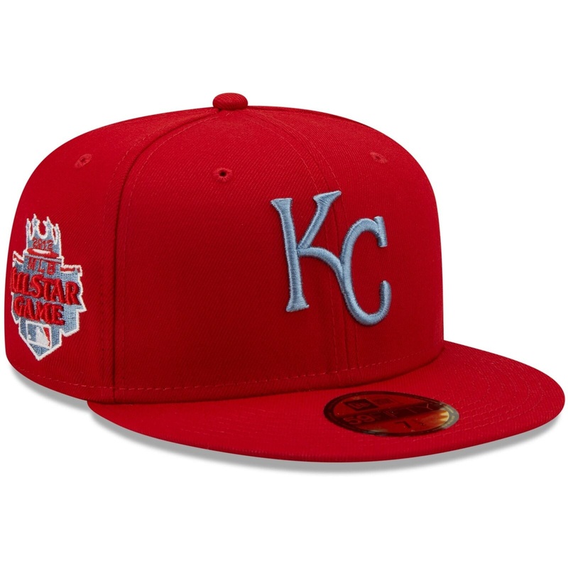 New Era Kansas City Royals Scarlet Red 2012 MLB All-Star Game Blue Undervisor 59FIFTY Fitted Hat