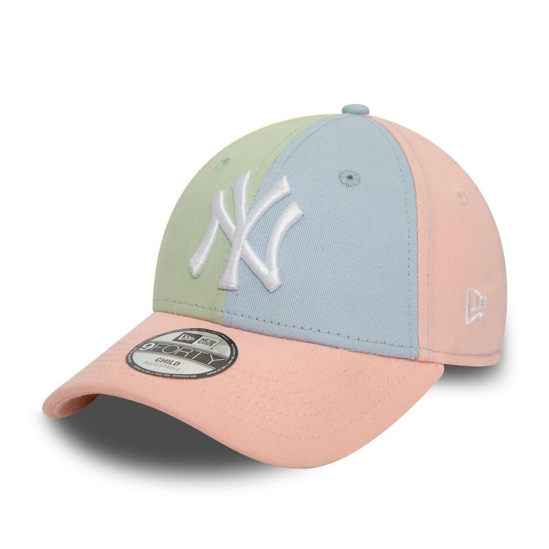 New York Yankees 9FORTY Kids MLB Block Pink Cap NE-CHILD