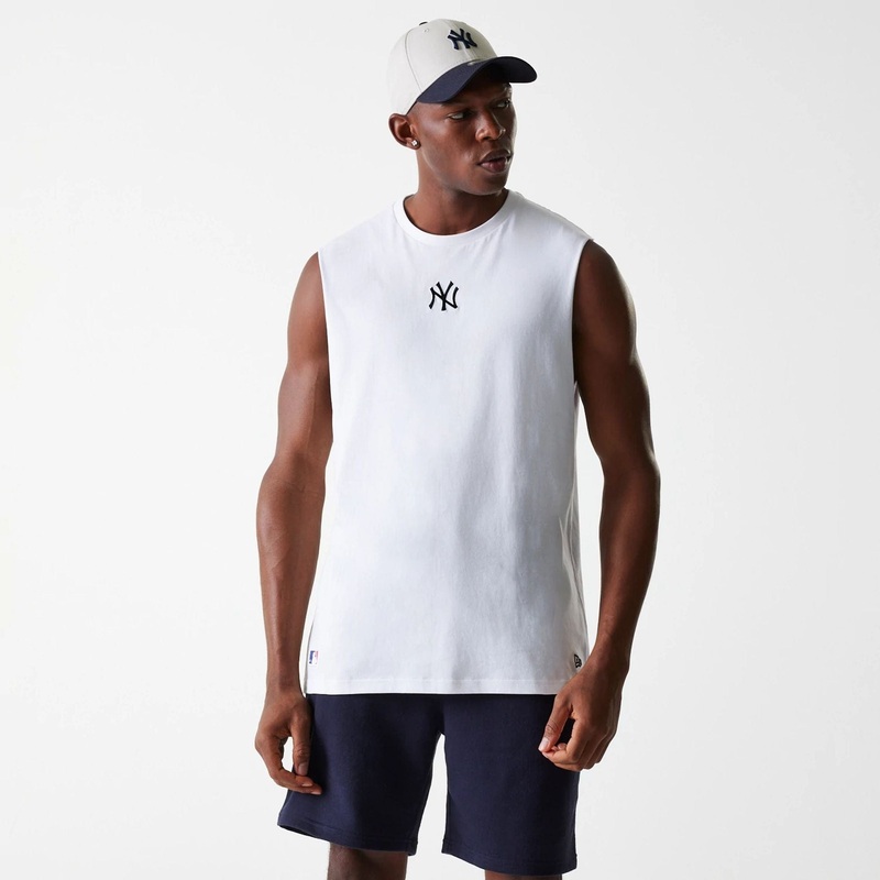 New York Yankees MLB Midi White Sleeveless T-Shirt XS
