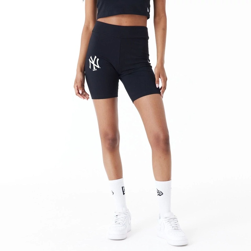 New York Yankees Womens MLB Lifestyle Black Cycling Shorts XS