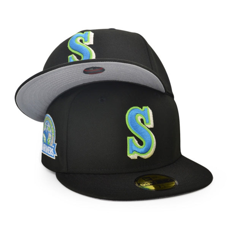 Seattle Mariners 30th Anniversary THE GALAXY Exclusive New Era 59Fifty Fitted Hat – Black/Dolphin Blue 7