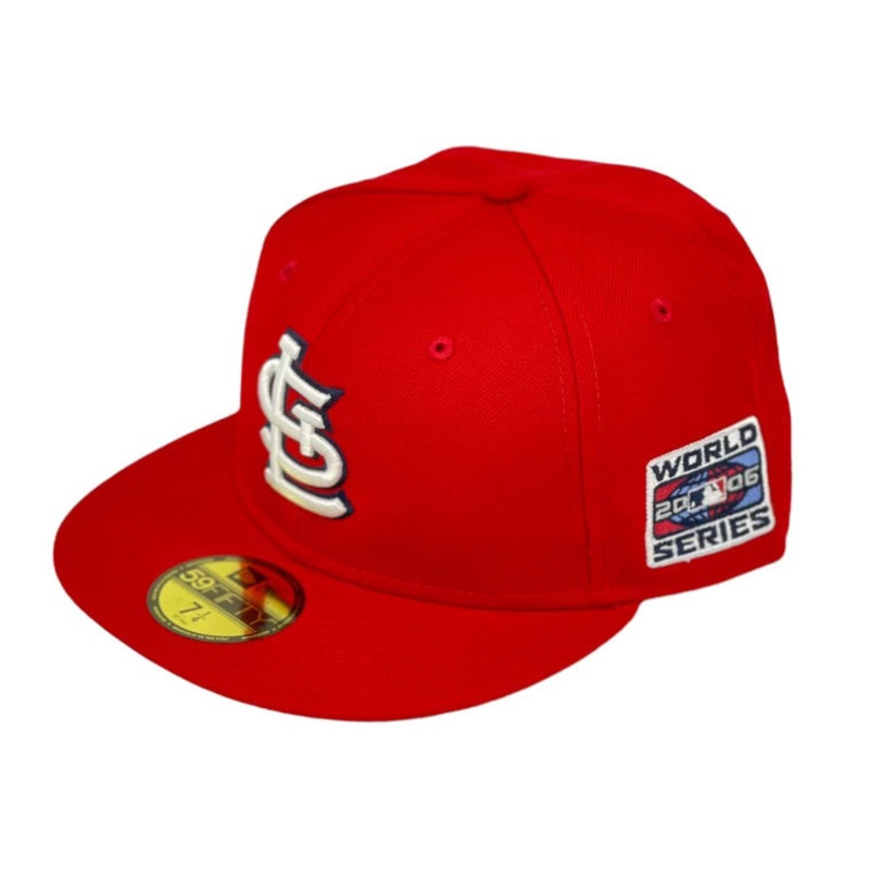 ST. LOUIS CARDINALS (ALL RED) “2006 WORLD SERIES” NEW ERA 59FIFTY FITTED (GREY BOTTOM) 67/8