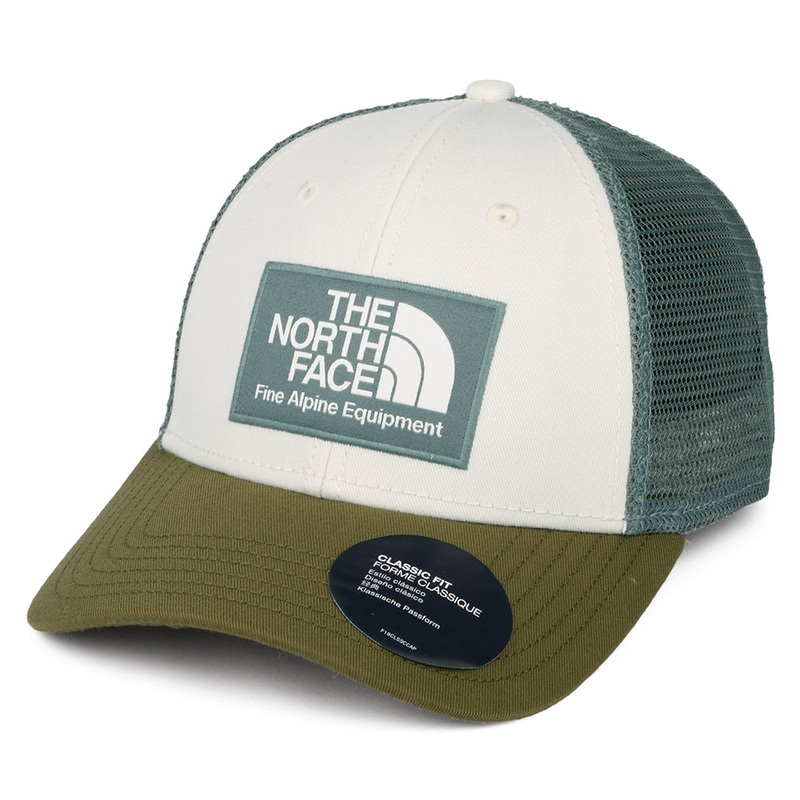 The North Face Hats Mudder Recycled Trucker Cap – Cream-Olive Adjustable