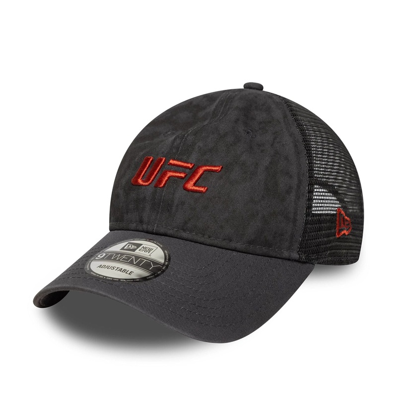 UFC Ultimate Fighting Oil Wash Dark Grey 9TWENTY Adjustable Cap OSFM