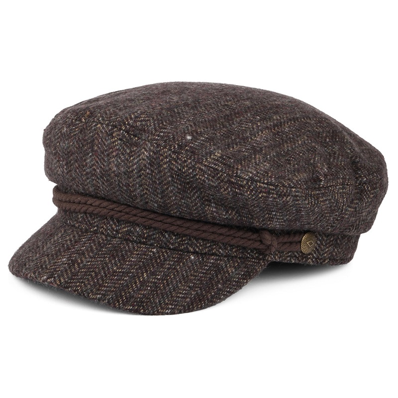 Brixton Hats Herringbone Fiddler Cap – Wine Small-56cm