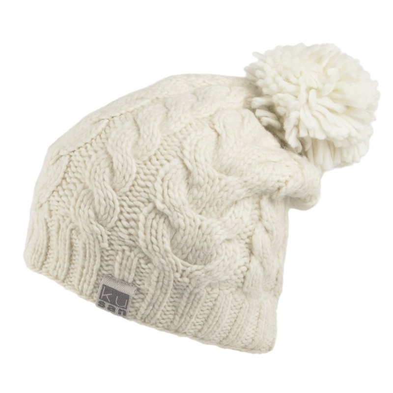 Kusan Oversized Bobble Hat – Winter White 1-Size