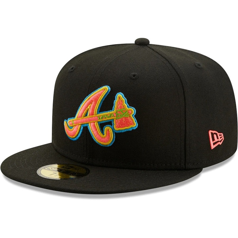 New Era Atlanta Braves Black Glow Undervisor 59FIFTY Fitted Hat