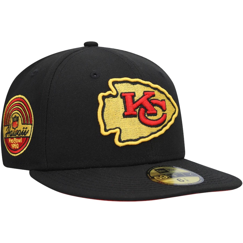 New Era Kansas City Chiefs Black 1980 Pro Bowl Cobra Kai 2022 59FIFTY Fitted Hat