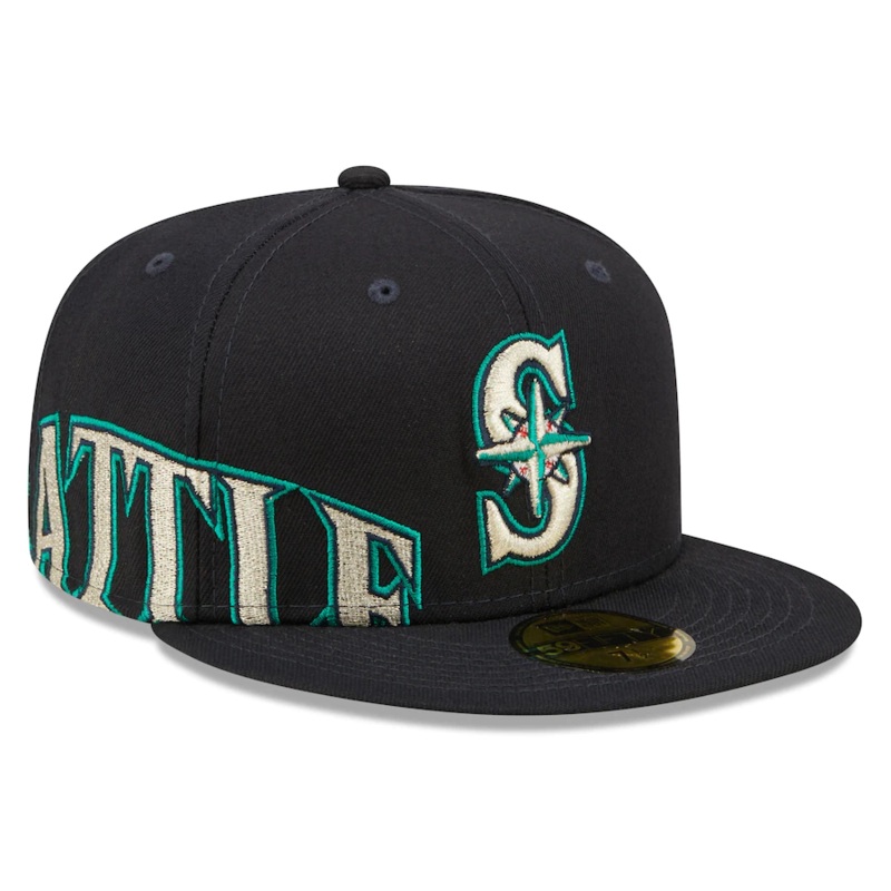 New Era Seattle Mariners Navy Sidesplit 59FIFTY Fitted Hat