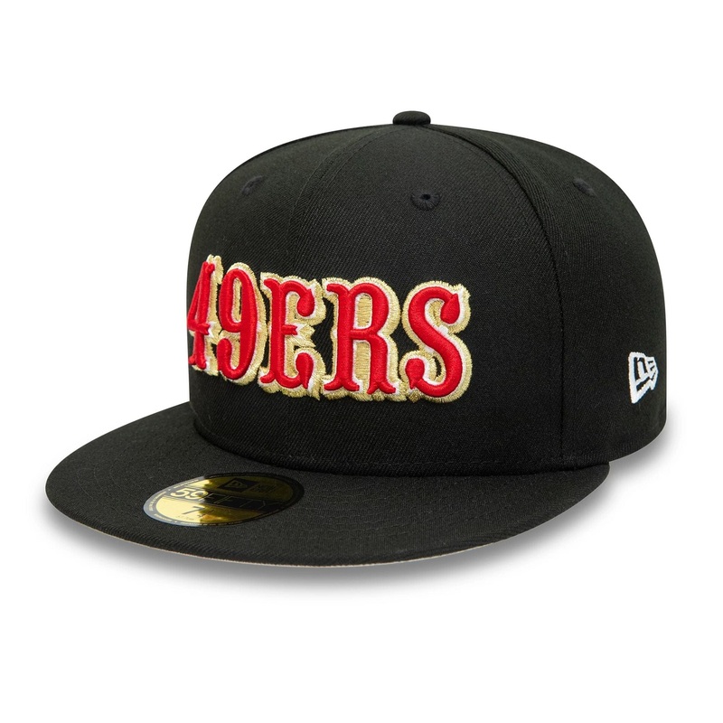 San Francisco 49ers Wordmark Black 59FIFTY Fitted Cap 6 7/8