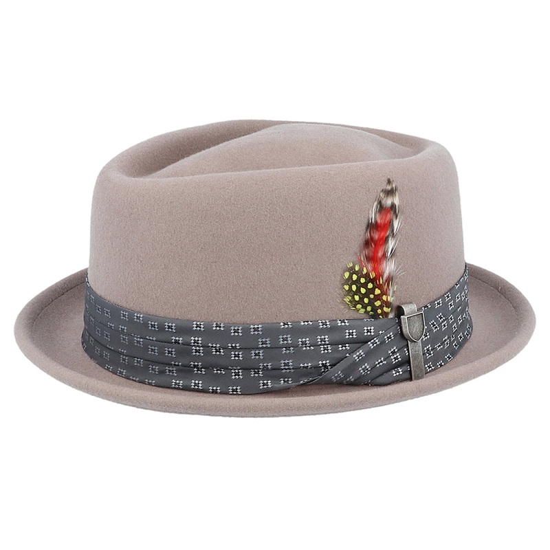 Brixton Hats Stout Wool Felt Pork Pie Hat – Bark Small-56cm