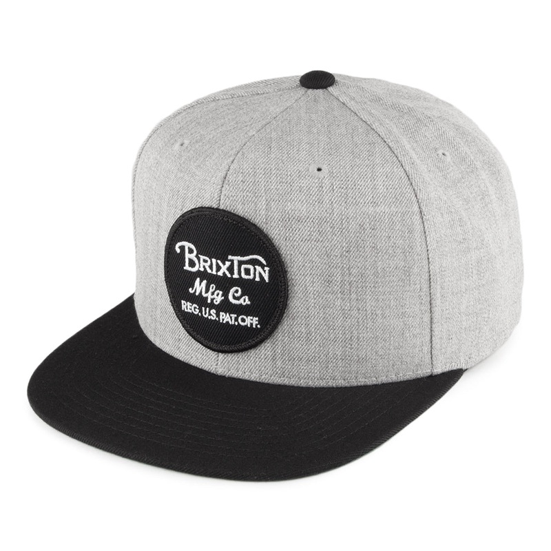 Brixton Hats Wheeler Snapback Cap – Grey-Black Adjustable