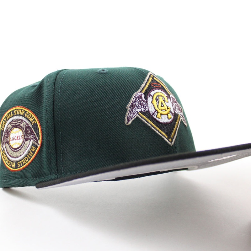 California Angels 1967 All Star Game New Era 59Fifty Fitted Hat (Green Black Gray UNDER BRIM) 7