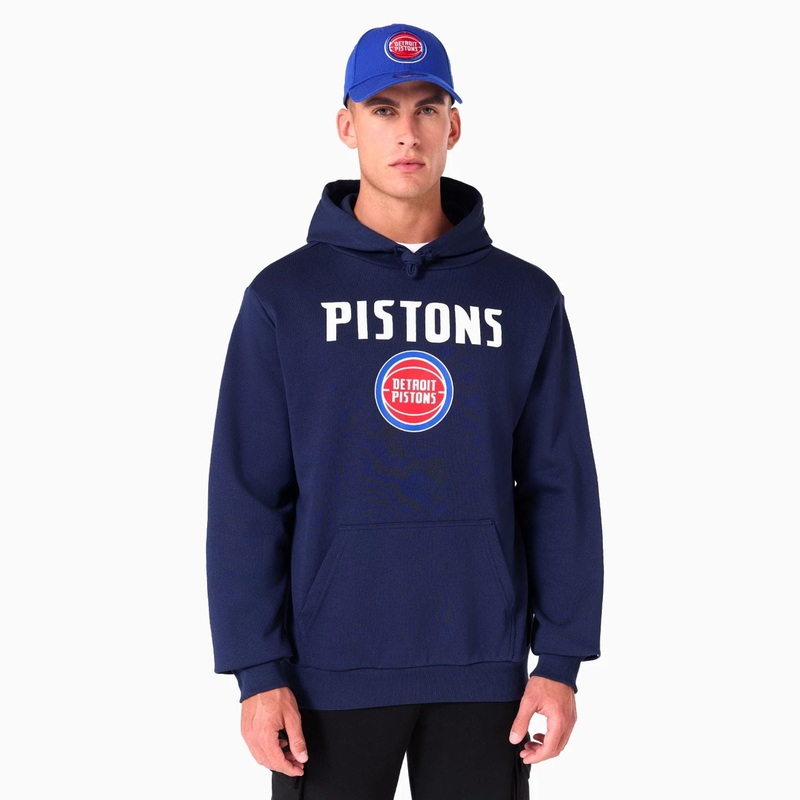 Detroit Pistons NBA Navy Pullover Hoodie XS
