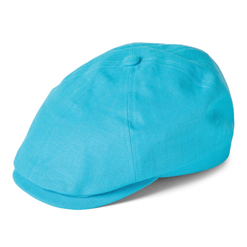 Failsworth Hats Hudson Irish Linen Newsboy Cap – Aqua 55