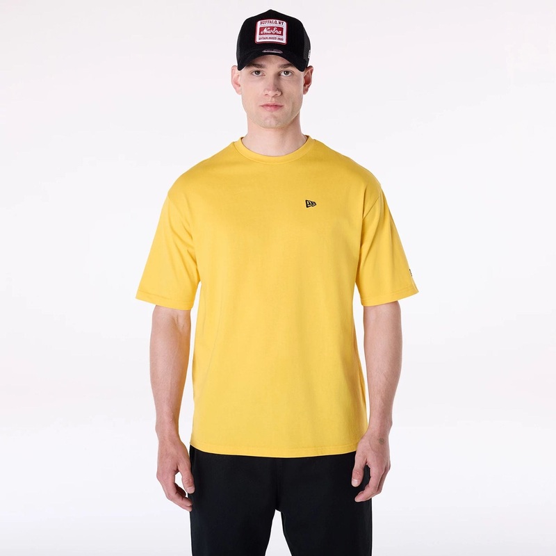New Era Baseball Graphic Yellow Oversized T-Shirt XS