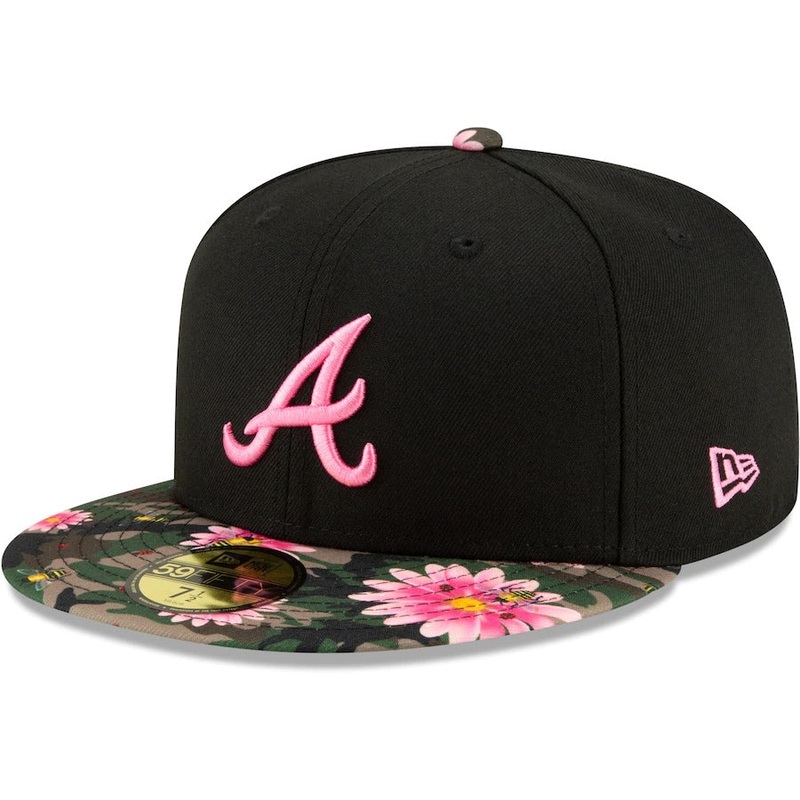 New Era Black Atlanta Braves Floral Morning 59FIFTY Fitted Hat