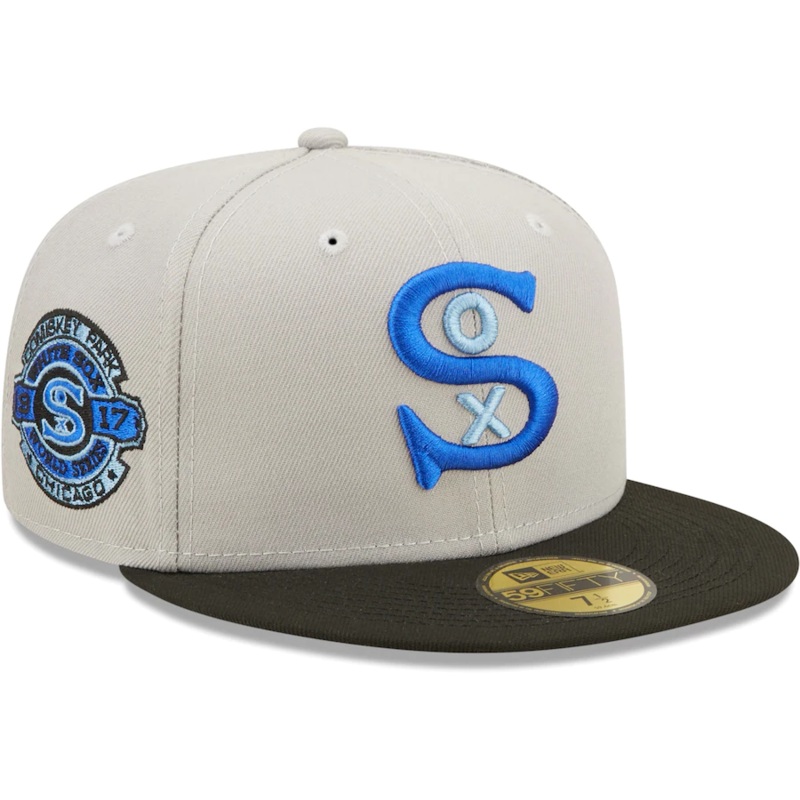 New Era Chicago White Sox 1917 World Series Comiskey Park Gray/Black Blue Undervisor 2022 59FIFTY Fitted Hat