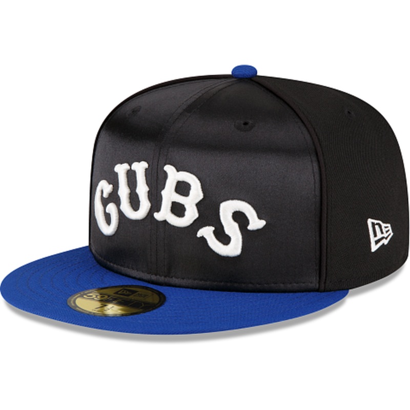 New Era Just Caps Black Satin Chicago Cubs 2023 59FIFTY Fitted Hat
