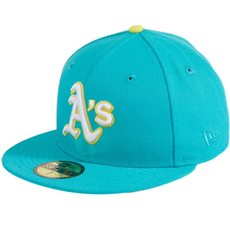 New Era Oakland Athletics Teal/Yellow Ice Cold Fashion 59FIFTY Fitted Hat