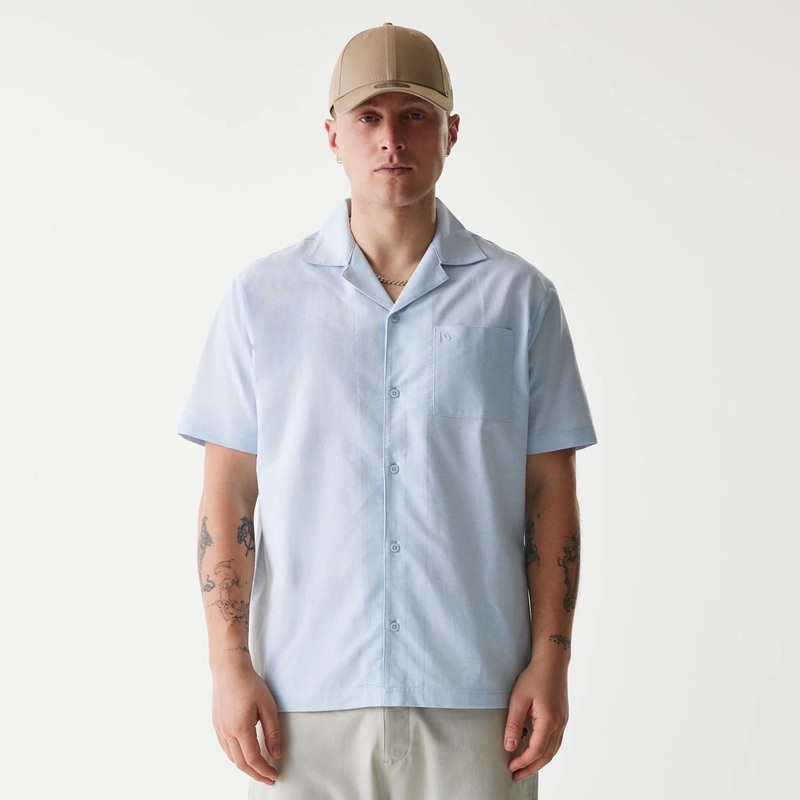 New Era Pastel Blue Revere Short Sleeve Shirt XS