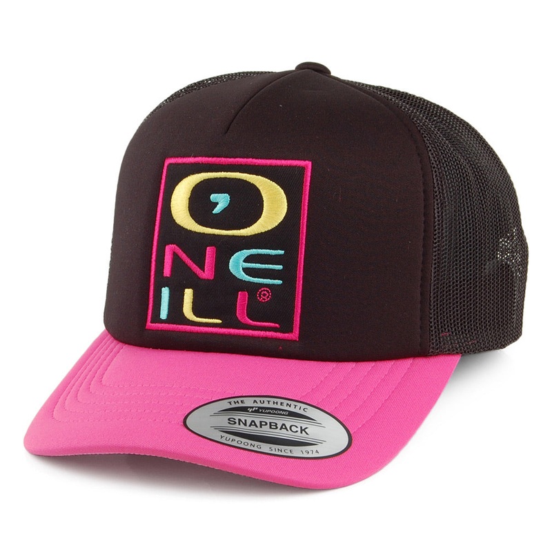 O’Neill Hats Original Surfer II Trucker Cap – Black-Pink Adjustable