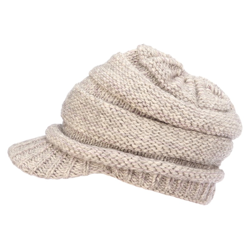Scala Hats Sherman Cashmere Blend Peaked Beanie – Oatmeal 1-Size